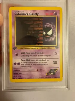2000 Pokemon - 1st Edition Sabrina’s Gastly - Gym Challenge 96/132 - PSA 9 Mint! - Image 3