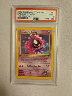 2000 Pokemon - 1st Edition Sabrina’s Gastly - Gym Challenge 97/132 - PSA 9 Mint! - Image 1