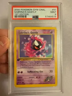 2000 Pokemon - 1st Edition Sabrina’s Gastly - Gym Challenge 97/132 - PSA 9 Mint! - Image 2