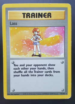 Lass - 75/102 - Base Set Unlimited Rare Trainer Pokemon TCG 1999 - LP/MP - Image 1