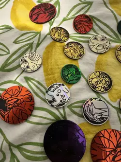 Pokemon TCG Official Accessory Flip Coin Joblot Bundle counters badge etc - Image 2