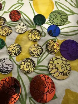 Pokemon TCG Official Accessory Flip Coin Joblot Bundle counters badge etc - Image 3