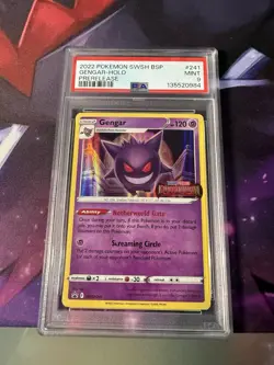 Pokemon TCG Gengar SWSH241 Lost Origin Stamped Prerelease Black Star Promo PSA 9 - Image 1