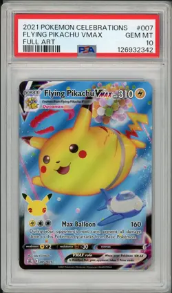 2021 Pokemon Celebrations Flying Pikachu VMAX Full Art #007 PSA 10 - Image 1