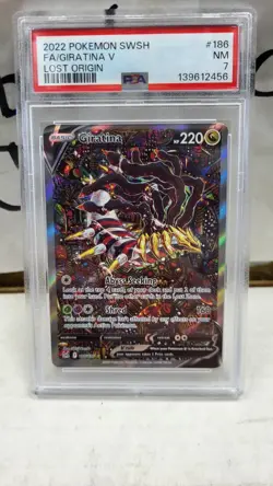 2022 GIRATINA V FULL ALT ART LOST ORIGIN POKEMON PSA 7 NM NEAR MINT #186 - Image 2