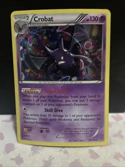 Crobat 33/119 Pokemon Phantom Forces Rare Cosmos Holo Swirl NM - Image 1