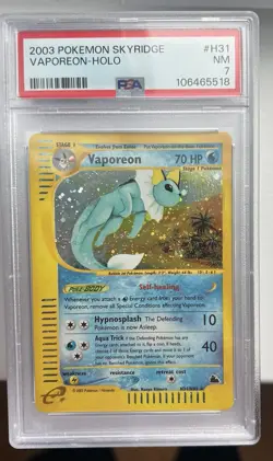 Vaporeon H31/H32 Skyridge Holo - Pokemon PSA 7 - Image 1