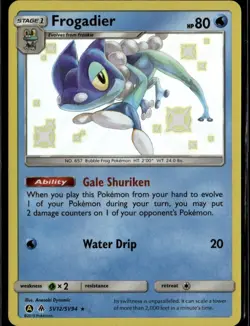 Frogadier Shiny Holo Rare Hidden Fates: Shiny Vault SV12/SV94 Water Pokemon Car - Image 1