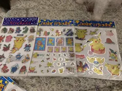 Pokemon Laser Sticker Holo Stickers Full Sheet Vintage - Image 2