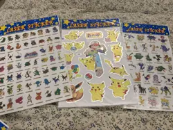 Pokemon Laser Sticker Holo Stickers Full Sheet Vintage - Image 3
