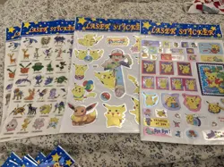 Pokemon Laser Sticker Holo Stickers Full Sheet Vintage - Image 4