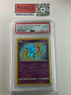 2017 Pokemon Sun & Moon Shining Legends Shining Mew Holo PSA 8 - Image 1