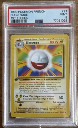 Carte Pokemon FR Wizards Set De Base Edition Ed 1 Electrode 21/102 PSA 9 Pca - Image 1