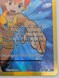 Misty's Determination Pokemon Full Art 108/108 Evolutions Holo TCG XY - Image 4
