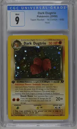 Dark Dugtrio Pokemon 2000 Team Rocket 1st Edition 6/82 Holo CGC 9 Mint - Image 1