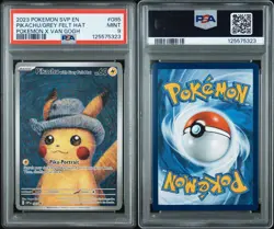 2023 Pokemon Pikachu Grey Felt Hat Van Gogh Full Art Promo SVP EN 085 PSA 9 - Image 3