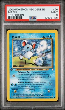 2000 POKEMON NEO GENESIS 1ST ED #66 MARILL PSA 9 - Image 1