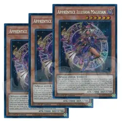 Yugioh Apprentice Illusion Magician x 3 - 1st Edition Secret Rare LP - Free Holo - Image 1