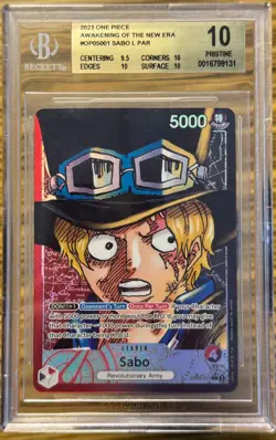 One Piece OP05-001 Alt Art Sabo 10 Eng BGS 10 Pristine - Image 1