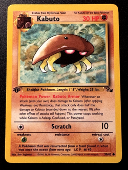 1st Edition Kabuto 50/62 Fossil Pokemon Card Rare LP - Image 1