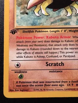 1st Edition Kabuto 50/62 Fossil Pokemon Card Rare LP - Image 5