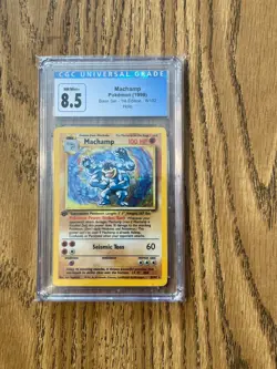 CGC 8.5 Machamp 1999 Base Set 1st Edition 8/102 Holo Pokemon Card - Image 1