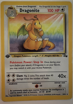 Dragonite Holo 4/62 - 1st Edition Fossil - Vintage Pokemon Card - MP - Image 2