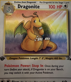 Dragonite Holo 4/62 - 1st Edition Fossil - Vintage Pokemon Card - MP - Image 3
