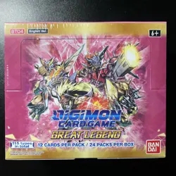 2021 Digimon Card Game Great Legend Sealed Booster Box! English TCG - Image 1