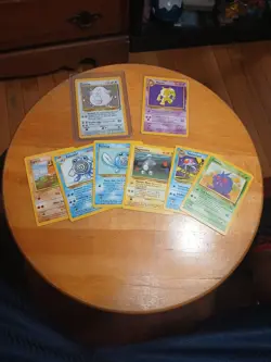 8 Card Vintage Pokemon Lot. Base Set 2 Holo Chansey And Non Holo Fossil Hypno - Image 1