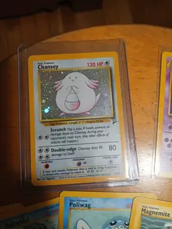 8 Card Vintage Pokemon Lot. Base Set 2 Holo Chansey And Non Holo Fossil Hypno - Image 2