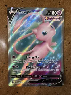 Pokemon TCG Mew v 250/264 Fusion Strike Card Near Mint Condition - Image 1