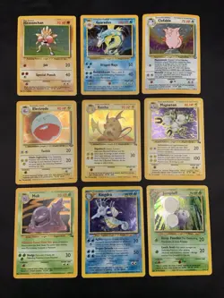 Vintage Holo Rare Pokemon Cards WOTC 1999 Base Set, Jungle, Fossil MP/HP Raichu - Image 1