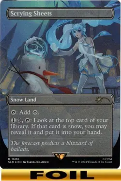 1x - Scrying Sheets - FOIL BORDERLESS - Hatsune Miku Secret Lairs - NM MTG - Image 1