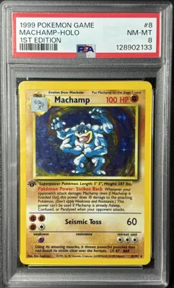 Pokemon - Machamp Holo - PSA 8 - 1999 Base Set 8/102 1st Edition Rare - Image 1