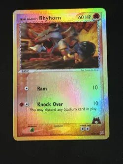 Rhyhorn #68/95 - Pokemon TCG - EX Team Magma vs. Team Aqua - Reverse Holo - NM - Image 1