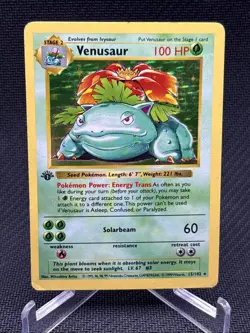 1999 Pokemon 1st Edition Venusaur 015/102 Base Set (Shadowless) Holo Very Rare - Image 1
