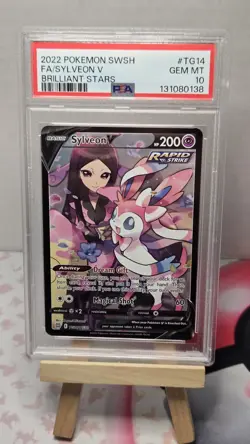 PSA 10 Sylveon V TG14/TG30 Brilliant Stars Trainer Gallery Full Art Holo Pokemon - Image 1
