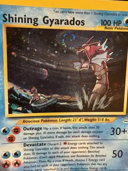 Pokemon Shining Gyarados Double Holo Neo Revelation 65/64 Swirl Spiral 🌀 - Image 3