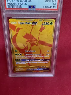 Tapu Bulu GX SV91 Hidden Fates PSA 10 Gem Mint Gold Shiny Vault Full Art Pokemon - Image 2