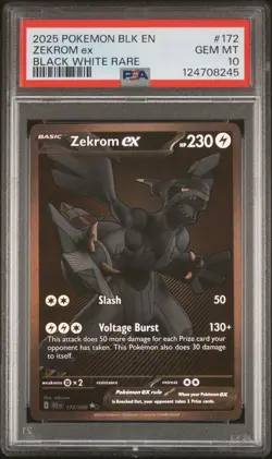 PSA 10 GEM MINT - Pokemon BWR Zekrom ex #172 - Black Bolt - Image 3