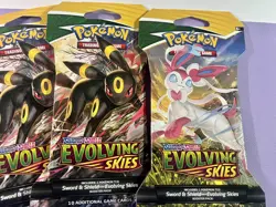 Lot of.4 Pokemon TCG Evolving Skies Sleeved Booster Pack Umbreon Sylveon New - Image 3
