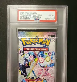 Pokemon S&V Prismatic Evolutions Espeon & Umbreon Booster Pack PSA 9 Mint - Image 2