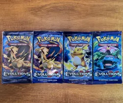 Pokemon Evolutions XY Booster Packs Factory Sealed 2016 Lot Of 4 - Image 1
