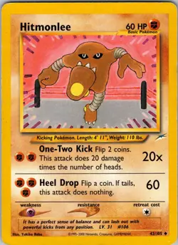 Hitmonlee 042/105 Neo Destiny Unlimited Pokemon TCG LP - Image 1