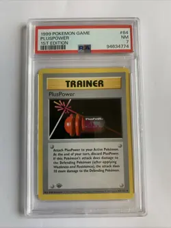 1999 POKEMON BASE SET 1ST EDITION #84 PLUSPOWER PSA 7 - Image 1