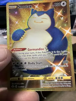 Pokemon Snorlax 224/198 Chilling Reign Gold Secret Rare Full Art Holo NM - Image 1