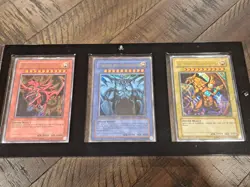 NM Yugi GBI Ultra Rare Egyptian God Set GBI-001 GBI-002 GBI-003 Worldwide Promos - Image 1