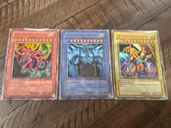 NM Yugi GBI Ultra Rare Egyptian God Set GBI-001 GBI-002 GBI-003 Worldwide Promos - Image 3