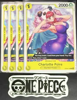 4x One Piece OP08-104 C Charlotte Poire - ENG - Regular - Play Set - TCG - NM/M - Image 1